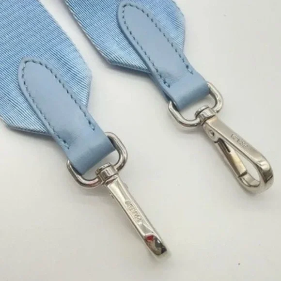 Prada Milano CELESTE BIAN SKY BLUE DRILL Blue & White Women's Bag crossbody bag - Picture 12 of 15